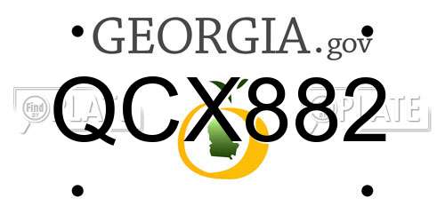 QCX882 Georgia License Plate