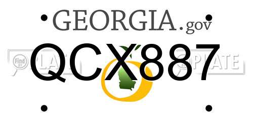 QCX887 Georgia License Plate