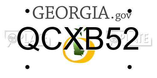 QCXB52 Georgia License Plate