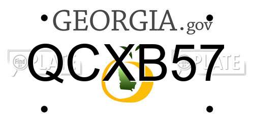 QCXB57 Georgia License Plate