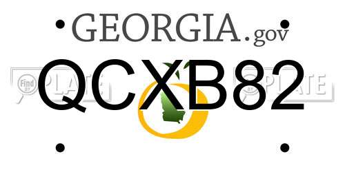 QCXB82 Georgia License Plate