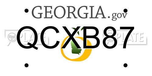 QCXB87 Georgia License Plate
