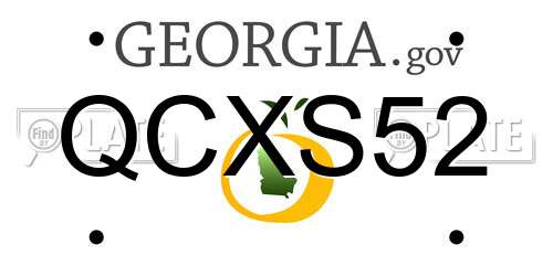 QCXS52 Georgia License Plate
