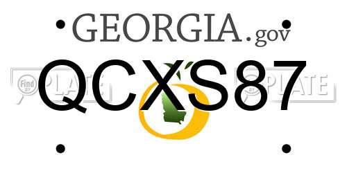 QCXS87 Georgia License Plate