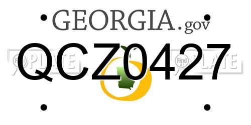 QCZ0427 Georgia License Plate