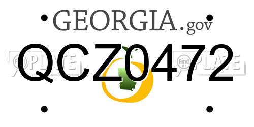 QCZ0472 Georgia License Plate