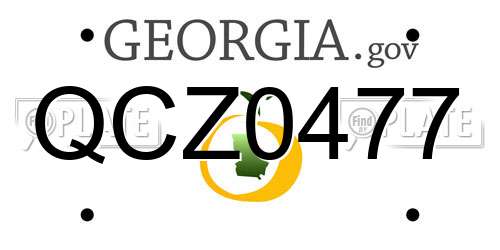 QCZ0477 Georgia License Plate