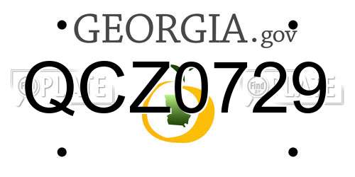 QCZ0729 Georgia License Plate