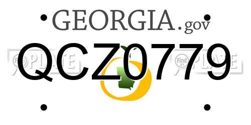 QCZ0779 Georgia License Plate