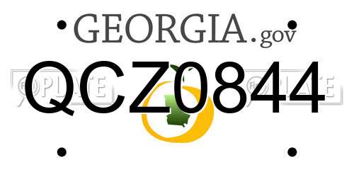 QCZ0844 Georgia License Plate