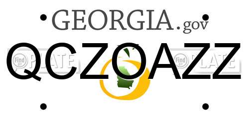 QCZOAZZ Georgia License Plate
