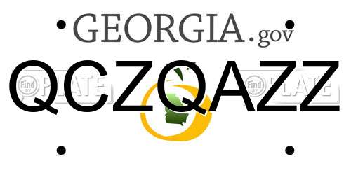 QCZQAZZ Georgia License Plate