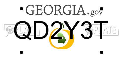 QD2Y3T Georgia License Plate