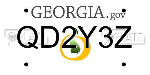 QD2Y3Z Georgia License Plate