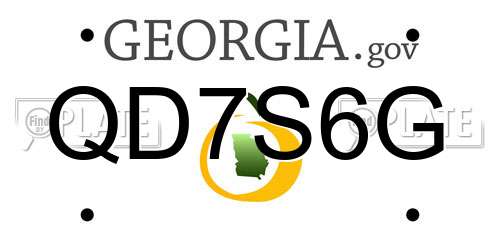 QD7S6G Georgia License Plate
