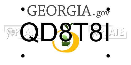 QD8T8I Georgia License Plate