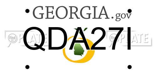 QDA27I Georgia License Plate