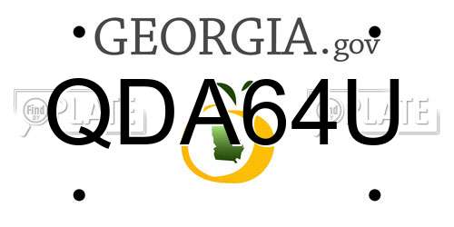 QDA64U Georgia License Plate