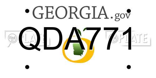 QDA771 Georgia License Plate