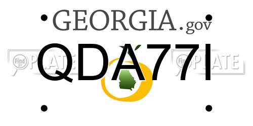 QDA77I Georgia License Plate