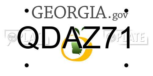 QDAZ71 Georgia License Plate