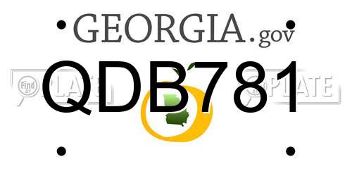 QDB781 Georgia License Plate