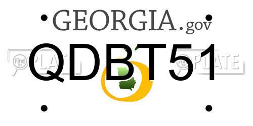 QDBT51 Georgia License Plate