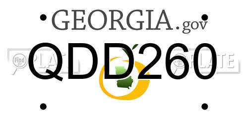 QDD260 Georgia License Plate