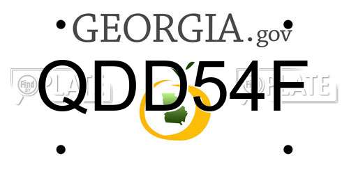 QDD54F Georgia License Plate