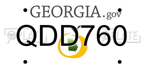 QDD760 Georgia License Plate
