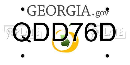 QDD76D Georgia License Plate