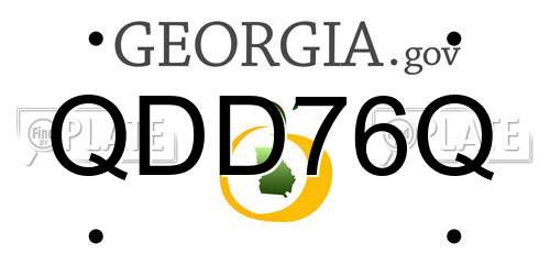 QDD76Q Georgia License Plate