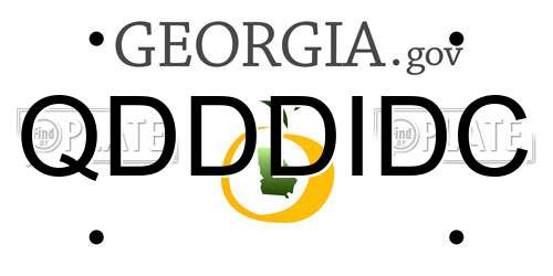 QDDDIDC Georgia License Plate