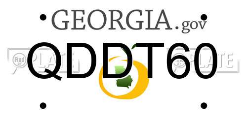 QDDT60 Georgia License Plate