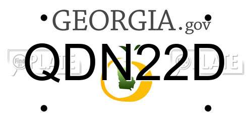 QDN22D Georgia License Plate