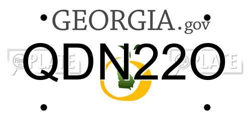 QDN22O Georgia License Plate