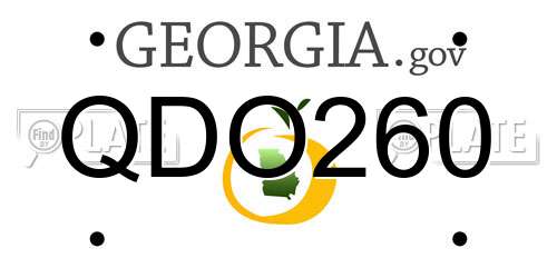QDO260 Georgia License Plate