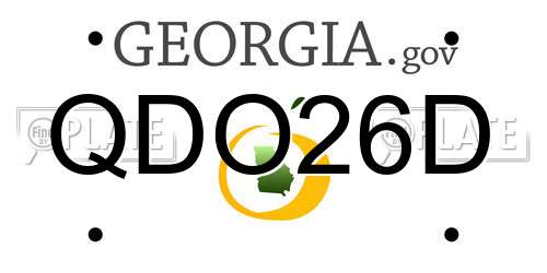 QDO26D Georgia License Plate