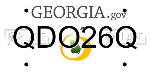 QDO26Q Georgia License Plate