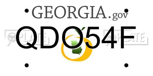 QDO54F Georgia License Plate