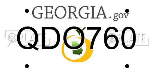 QDO760 Georgia License Plate