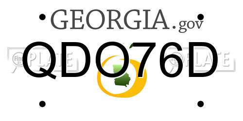 QDO76D Georgia License Plate