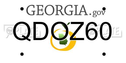 QDOZ60 Georgia License Plate