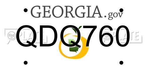 QDQ760 Georgia License Plate