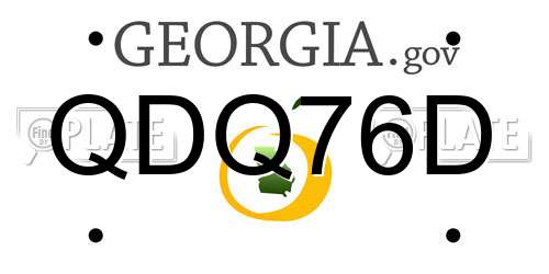 QDQ76D Georgia License Plate