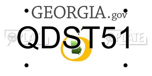 QDST51 Georgia License Plate
