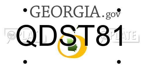 QDST81 Georgia License Plate