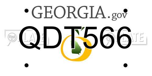 QDT566 Georgia License Plate