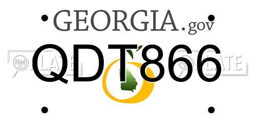 QDT866 Georgia License Plate