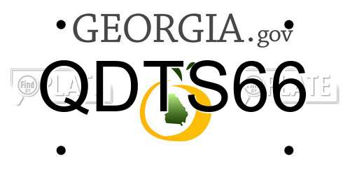 QDTS66 Georgia License Plate